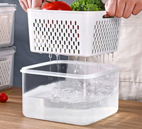 Lot de 3 paniers de rangement en plastique Cedar Space pour aliments, légumes et fruits, idéal pour la conservation et compatible micro-ondes