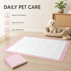 Tappetini Assorbenti Morbidi Rosa per Cani e Gatti, Usa e Getta, Anti-Perdita, per Addestramento Cuccioli, Confortevoli, in Tessuto Non Tessuto, OEM, All'Ingrosso - Product Image 2