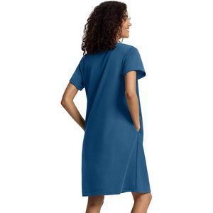 Bata de mujer con cremallera, manga corta, hasta la rodilla, de tela gofrada transpirable, ropa de descanso con bolsillos, pijama para mujer - Product Image 2