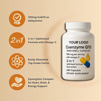 Capsules de coenzyme Q10 et oméga-3 antioxydantes à coque dure, formule optimisée 2-en-1, 120 portions, soins de santé, OEM, pour hommes, marque privée