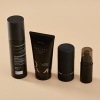 Ensemble d'emballages cosmétiques noir mat de luxe 100ml 250ml flacon pulvérisateur en mousse plastique tube souple pour hommes soins de la peau produits de toilettage