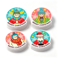 Autocollants de Noël personnalisés découpés à la forme, en vinyle imperméable et amovibles, pour emballage cadeau, cartes de vœux, impression d'autocollants de fêtes
