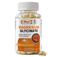 Suplemento de Salud de grado alimenticio 500mg Mejora el músculo 120 piezas Cápsulas de glicinato de magnesio
