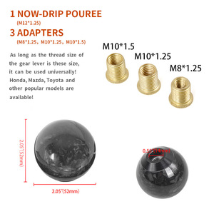 Carbon Fiber <b>Shift</b> <b>Knob</b> SFN096 Ergonomic Round Gear Shifter For Car Modification - Product Image 2