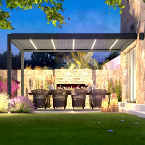 Gazebo de Aluminio Multifuncional con Techo de Láminas Impermeable, Ecológico y Personalizable para Exteriores, Balcón, Cocina, Jardín - Product Image 5