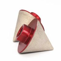 Nouvelle conception, outil de chanfreinage argenté à fond rouge de 38 mm, pointe conique, foret à ébavurer les carreaux, coupe-trou diamanté, outil de maçonnerie conique
