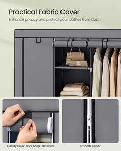 Organizador <span class=keywords><strong>de</strong></span> Ropa Plegable Moderno SONGMICS con Cubierta <span class=keywords><strong>de</strong></span> <span class=keywords><strong>Tela</strong></span> No Tejida, <span class=keywords><strong>Armario</strong></span> Portátil <span class=keywords><strong>de</strong></span> Gran Capacidad - Product Image 5