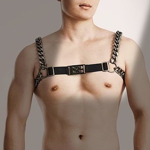 Men's <b>Titanium</b> Steel Body <b>Chain</b> Black Geometric Design Daily Wear Fashion Jewelry Set M-87 - Product Image 1