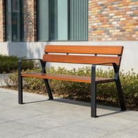 Banc de patio moderne en acier inoxydable avec accoudoirs, durable, résistant à l'eau, écologique, design double siège pour parcs, stades, écoles