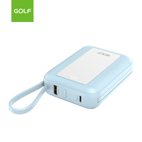 Mini cargador móvil de litio portátil LCD Digital al por mayor carga rápida PD 20W Mini banco de energía 20000mAh con cable