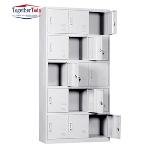 Estructura Desmontable Moderna y Ecológica con Recubrimiento en Polvo, Armario de Almacenamiento de Acero Laminado en Frío de 15 Puertas con Cerradura para Oficina o Apartamento - Product Image 1