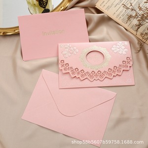 Invitations de mariage en vente directe, invitations haut de gamme, cartes d'invitation de style européen embossées et estampées à l'or de haute qualité - Product Image 2