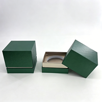 Boîte cadeau rigide écologique et recyclable avec couvercle vert personnalisé, doublée d'éponge, pour bijoux, portable, entièrement personnalisable, petit MOQ