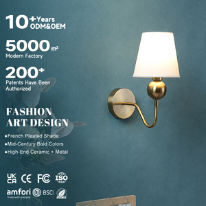 <span class=keywords><strong>Lampe</strong></span> murale de design moderne en lin doré individuel, adaptée à la chambre à coucher, au salon, au couloir - Product Image 1