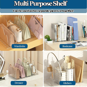 Có Thể Điều Chỉnh Trong Suốt Nhựa Tùy Chỉnh Màu Sắc Túi Xách Tổ chức Lưu Trữ Tủ Kệ Chia Có Thể Tháo Rời Tủ Sách Kệ Sách - Product Image 3