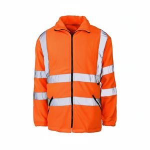 Uniforme de Trabajo Personalizado, Sudadera Fluorescente de Alta Visibilidad, Chaquetas de Trabajo con Cremallera, Sudaderas de Forro Polar con Cremallera de Alta Visibilidad para Hombre - Product Image 1