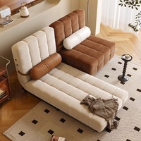 Canapé-lit de luxe moderne en bois pour salon et chambre, fauteuil inclinable paresseux en forme de L, pliable, rembourré en velours, mobilier d'intérieur