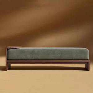 Simple Chinese Style Solid Wood Sofa <b>Stool</b> With Fabric Cushion For Living Room Bedroom Entryway Home Use - Product Image 4