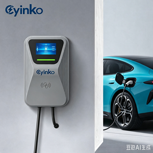 Borne de recharge murale pour véhicules électriques <span class=keywords><strong>7</strong></span> <span class=keywords><strong>kW</strong></span> Type 2 CE EN62196 et <span class=keywords><strong>chargeur</strong></span> intelligent pour VE <span class=keywords><strong>7</strong></span> <span class=keywords><strong>kW</strong></span> pour garages domestiques avec affichage numérique, application RFID et OCPP 1.6J - Product Image 1