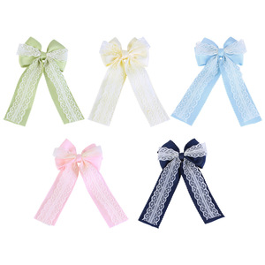 Pinza para el pelo con lazo de colores personalizados Daou, a la moda, para mujer, con clip de resorte, de poliéster, elegante y colorida, accesorio para el cabello de verano. - Product Image 5