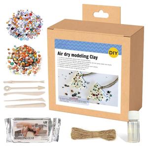 Bview Kit d'argile sèche à l'air blanc <span class=keywords><strong>de</strong></span> qualité supérieure Kit <span class=keywords><strong>complet</strong></span> <span class=keywords><strong>de</strong></span> démarrage <span class=keywords><strong>de</strong></span> poterie dans une boîte kraft écologique - Product Image 1