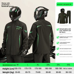 Conjunto de Dos Piezas de Impermeable de Lujo Ligero con Logotipo Impreso, Pantalones y Chaqueta para Adultos, Hombres y Mujeres, Protección Completa para Motocicleta Eléctrica, Lluvia Intensa - Product Image 6