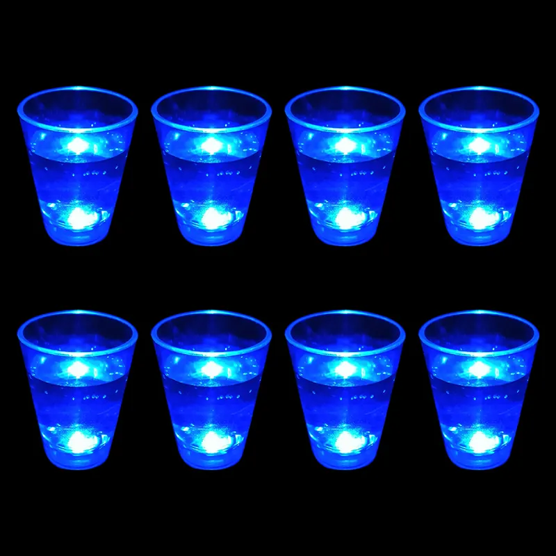 Copos de luz flash para iluminação, copos de plástico brilhantes para festas, suprimentos para beber, copos de luz LED neon piscando, copos para beber, barware