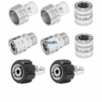 Accessoires de nettoyeur haute pression à cheveux raides en laiton 3/8 Kit M22 adaptateur de tuyau de pistolet à eau à déconnexion rapide