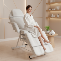 Table de massage, lit de spa, lit de tatouage, table de traitement inclinable pliable en cuir PVC avec cadre métallique