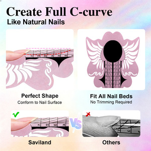 Formes à ongles papillon hibou, outils d'extension d'ongles en gel UV français, 100 pièces, 500 pièces, gabarits à ongles autocollants - Product Image 2