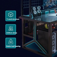 Bureau et chaise de jeu E-sports modernes en MDF durable avec étagère pour la maison, l'étude et le travail sur ordinateur