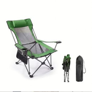 Chaise de camping inclinable portable avec repose-pieds, sac de rangement et appui-tête – Idéale comme cadeau - Product Image 1