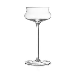 クリスタルカクテル8オンスステムレスマルガリータ酒飲用バージガーハンドブローデザートクーペガラスカップマティーニグラス4個セット