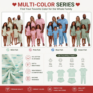 Pijamas Familiares Certificados BSCI OEKO TEX, de Algodón y Bambú con Estampado, Ropa de Dormir Transpirable, Conjuntos Casuales para Mamá, Papá, Niños e Infantes - Product Image 2
