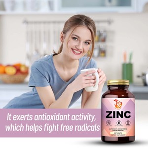 Tabletas de Zinc Estándar de Exportación, Personalizadas, Apoyan un Sistema Inmunológico Saludable y una Piel, Cabello y Uñas Saludables con Suplemento Herbal de Zinc - Product Image 6