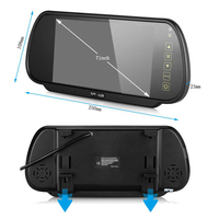 Monitor de espejo retrovisor de 7 pulgadas de alta calidad, pantalla Lcd para coche, entrada de vídeo de dos canales para camiones y automóviles