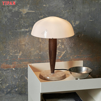 Lámpara de mesa decorativa de lujo, mesita de noche, Villa, restaurante, dormitorio, sala de estudio, luz de mesa Led de mármol