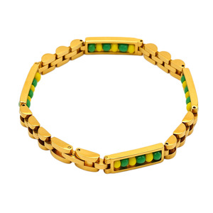 Zogxin Stainless Steel <b>Bracelet</b> Gold Silver Inlaid <b>Beads</b> Geometric Design Men's Jewelry Gift Fashion Beaded <b>Bracelets</b> - Product Image 5