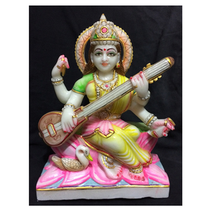 Statue rupestre, pierre de marbre, Saraswati - Product Image 1