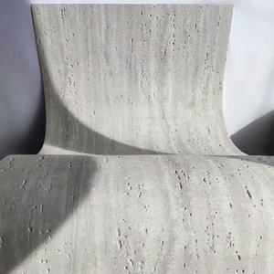 Muestra gratis de piedra de línea <span class=keywords><strong>gris</strong></span> claro nuevo corte de <span class=keywords><strong>roca</strong></span> impermeable Flexible MCM Panel de pared de azulejo de imitación ondulado azulejos de piedra suave - Product Image 2