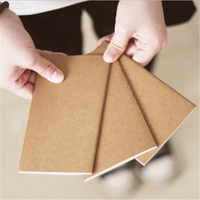 Vintage kleine Näh bindung leer Kraft papier Notebook benutzer definierte Logo