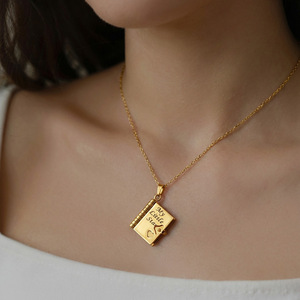 Collar con Colgante de Acero Inoxidable Chapado en Oro de 18K, para Hermana, Hermano, Mamá, Papá, Familia, para Mujer - Product Image 6