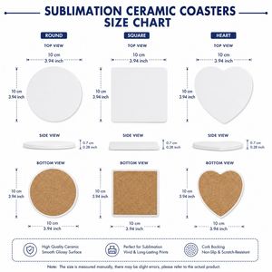 Custom Sublimation <b>Ceramic</b> <b>Coaster</b> Round Cork Back Heat Transfer Drink <b>Coaster</b> for Coffee Mug Bar Home Promotion Gift - Product Image 3