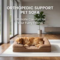 Canapé-lit pour chien orthopédique en mousse à mémoire de forme, velours, design moderne et rectangulaire, résistant aux morsures, facile à laver, vente en gros sur mesure