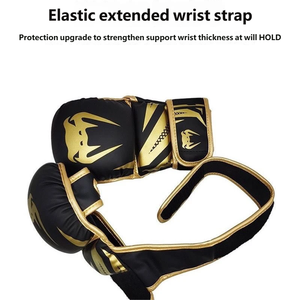 قفازات ملاكمة احترافية، قفازات تدريب للساندا وأكياس اللكم، قفازات نصف إصبع للتدريب 8 أونصات من الجلد الصناعي مع إغلاق برباط - Product Image 5