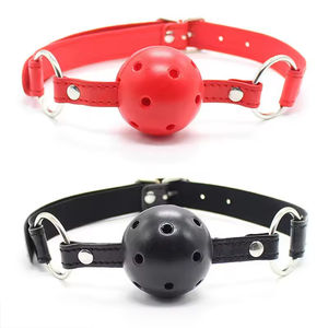 Mordaza de Cuero Sintético Ajustable con Bola de Plástico, Accesorios de Juego de Roles para Adultos, Fetichismo, Coqueteo, Parejas, BDSM, Bondage, Impermeable, Alta Calidad - Product Image 2