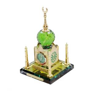 Modelo de la Kaaba de Cristal con Diseño Islámico y Torre del Reloj, Set de Recuerdo Decorativo Musulmán - Product Image 6