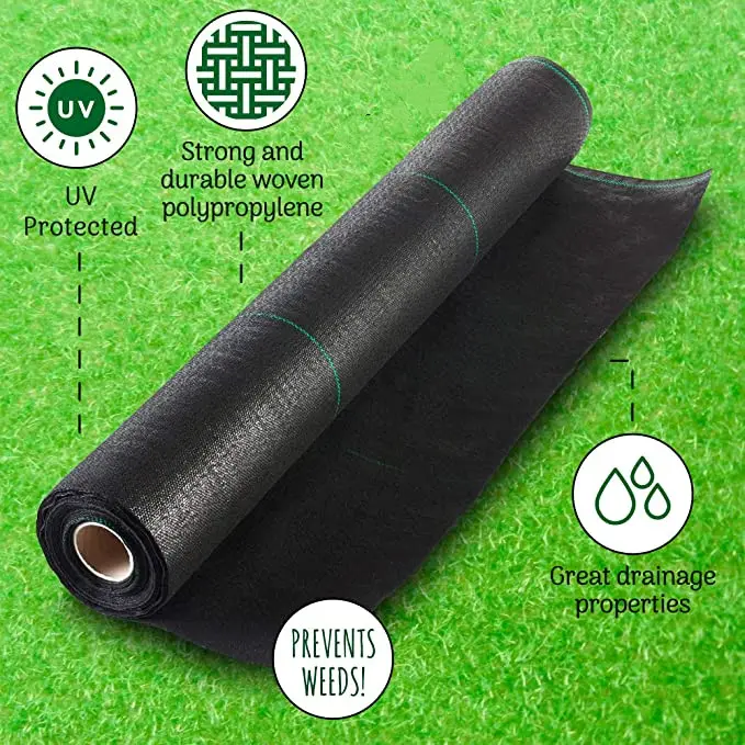 Weed Control Mat Weed Block Gardening Mat Garden Bed Mulch Durable Soil Erosion Control Membrane Ground Cover For Greenhouse Landscape Fabric