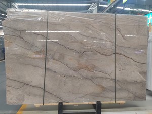 แผ่นหินอ่อนลายธรรมชาติแบบ Bookmatched สีลาซาเกรย์ ซิลเวอร์ริเวอร์ ซิลเวอร์รูท แบบกำหนดขนาดเองได้ - Product Image 3