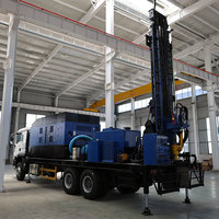 Machine de forage rotative hydraulique portable DTH pour puits d'eau, avec moteur diesel et pompe, montée sur remorque, pour l'approvisionnement en eau domestique
